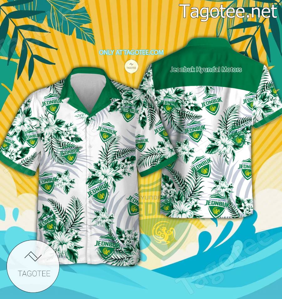 Jeonbuk Hyundai Motors Logo Aloha Shirt - BiShop