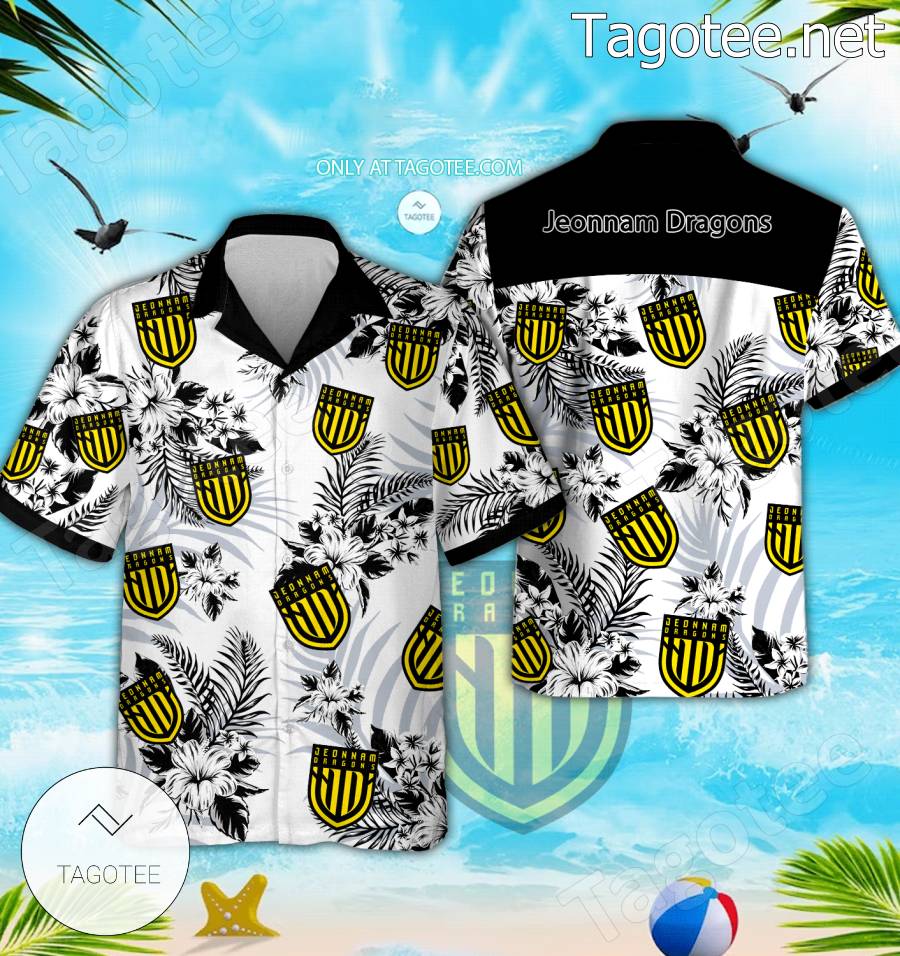 Jeonnam Dragons Logo Aloha Shirt - BiShop