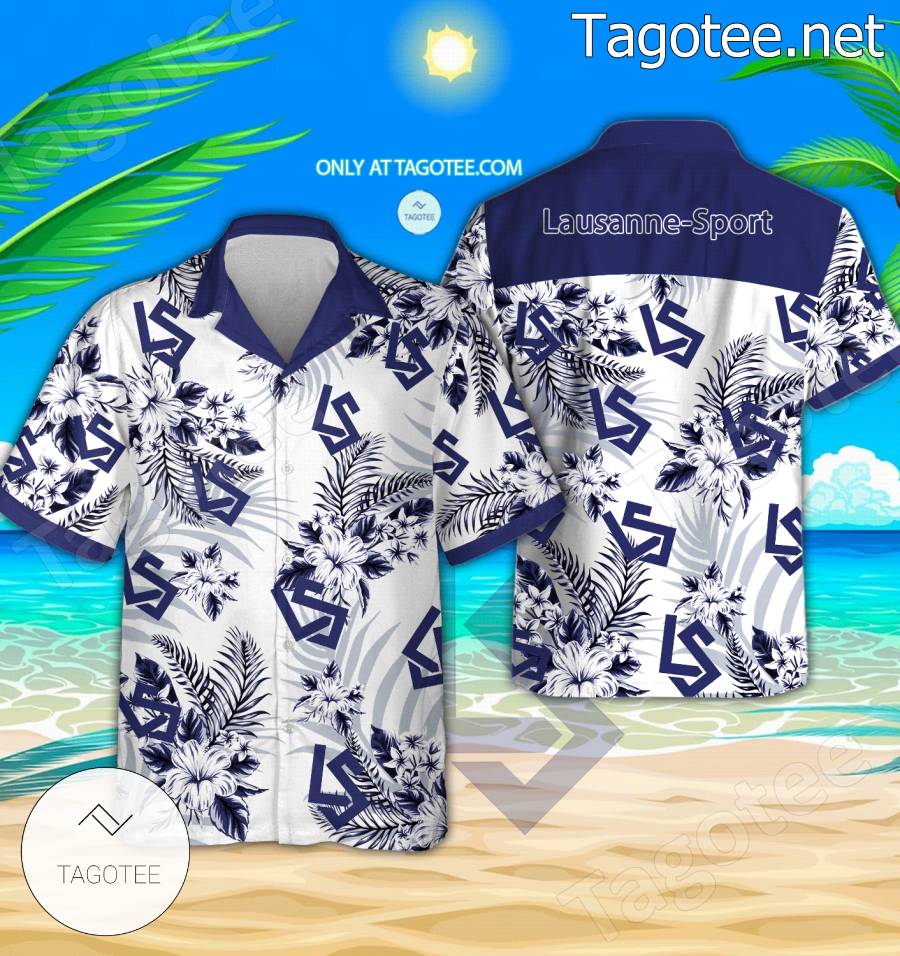 Lausanne-Sport Logo Hawaiian Shirt And Shorts - BiShop