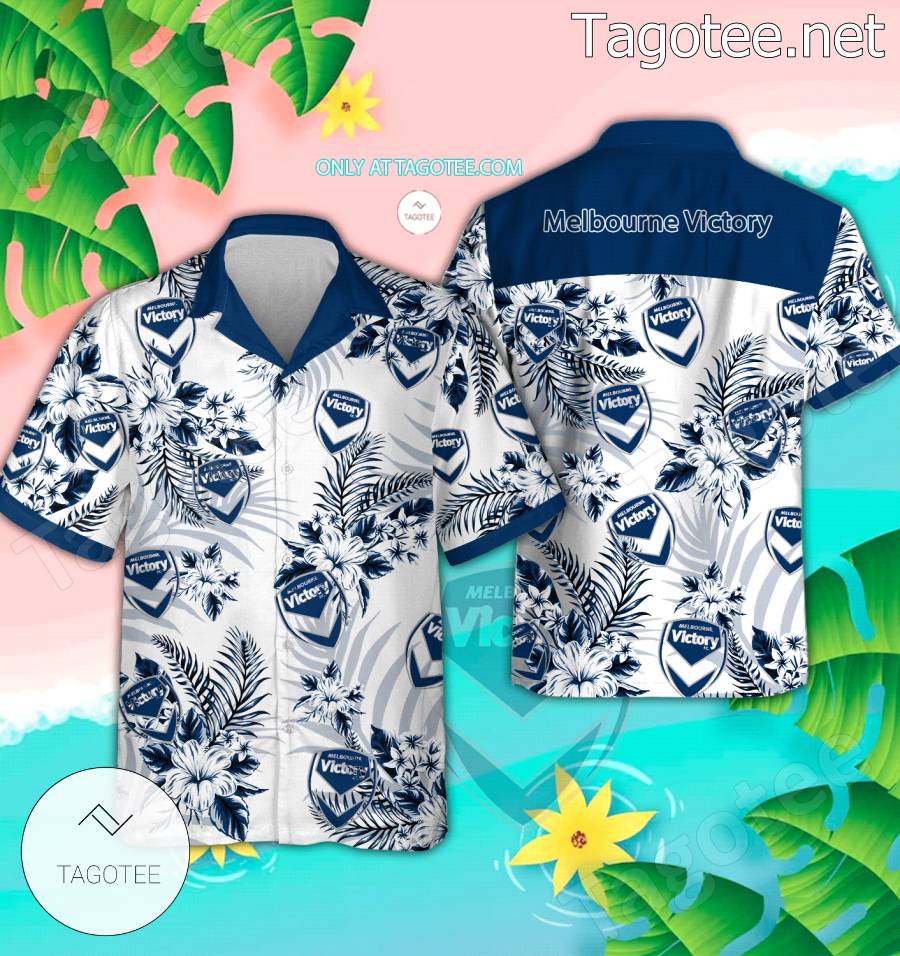 Melbourne Victory Logo Hawaiian Shirt And Shorts - BiShop