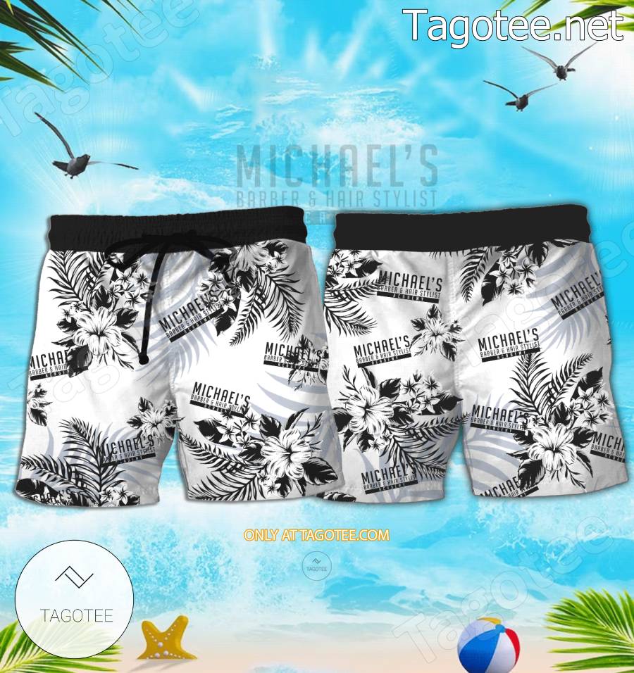 Michael's Barber & Hair Stylist Academy Logo Hawaiian Shirt And Shorts - EmonShop a