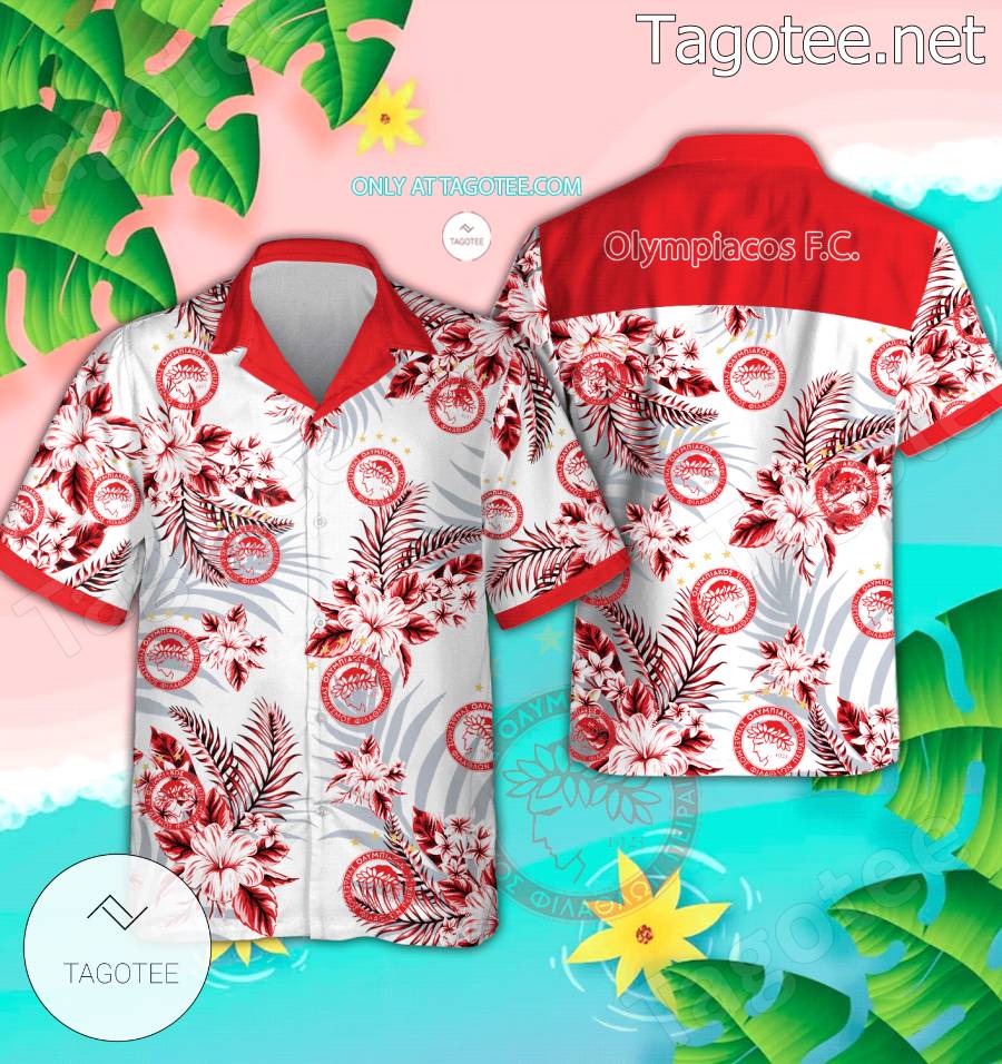 Olympiacos F.C. Beach Hawaiian Shirt, Shorts - BiShop