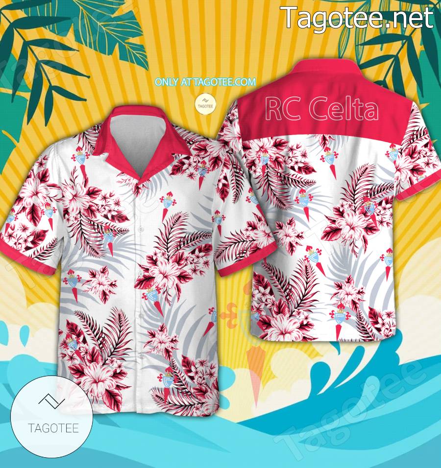 RC Celta Logo Hawaiian Shirt And Shorts - BiShop