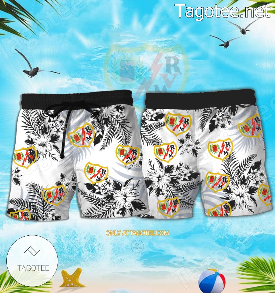 Rayo Vallecano Logo Hawaiian Shirt And Shorts - BiShop a