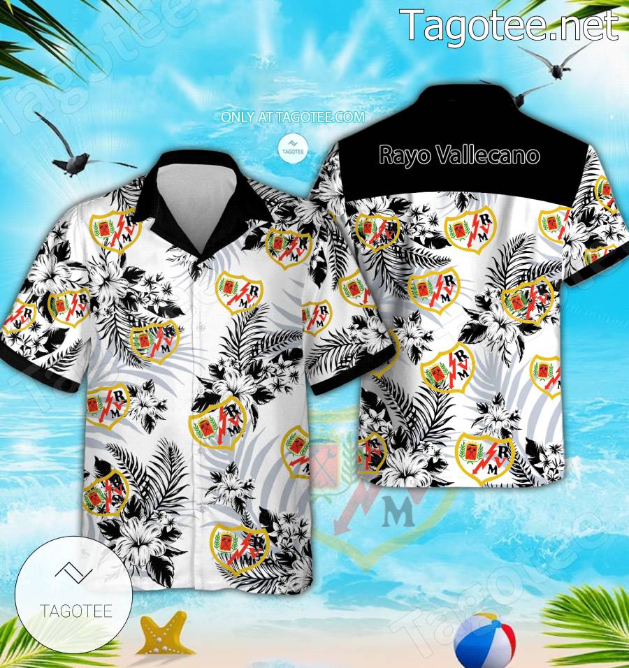 Rayo Vallecano Logo Hawaiian Shirt And Shorts - BiShop