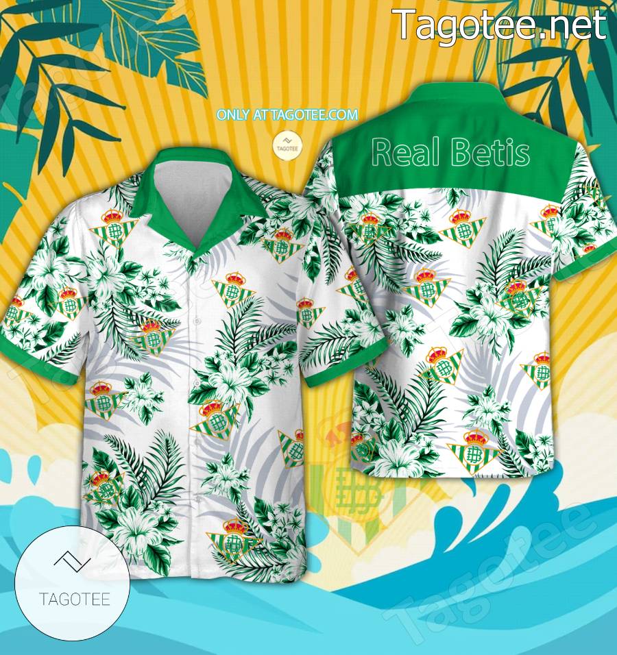 Real Betis Logo Hawaiian Shirt And Shorts - BiShop