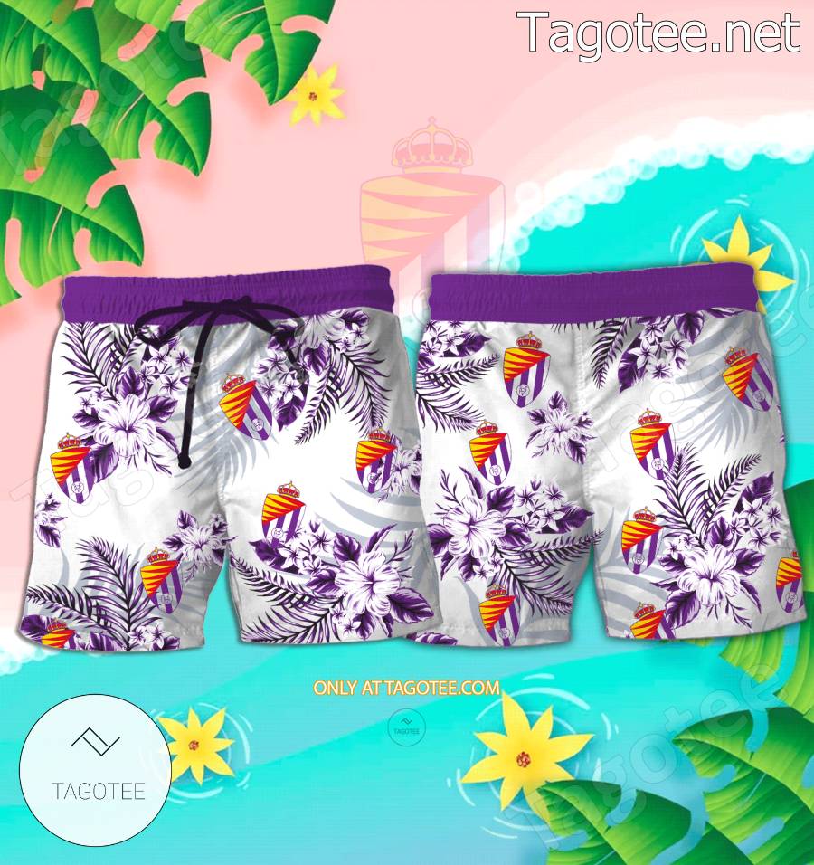 Real Valladolid CF Logo Hawaiian Shirt And Shorts - BiShop a