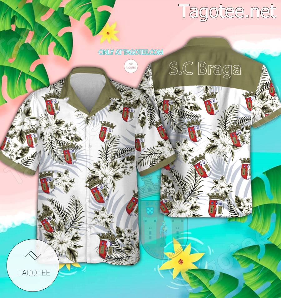 S.C Braga Logo Hawaiian Shirt And Shorts - BiShop