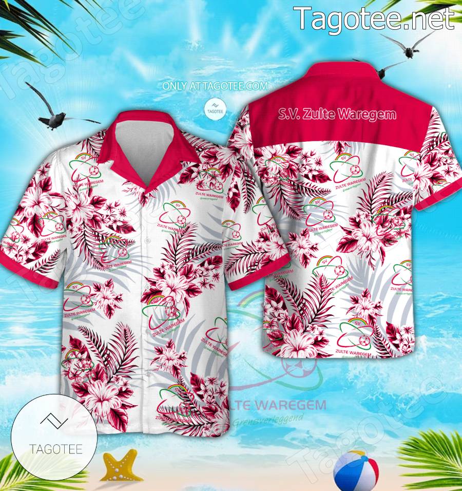 S.V. Zulte Waregem Logo Hawaiian Shirt - BiShop