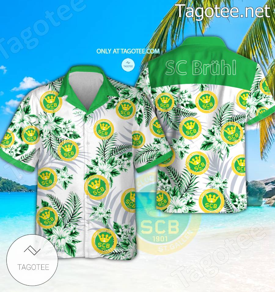 SC Brühl Logo Hawaiian Shirt And Shorts - BiShop