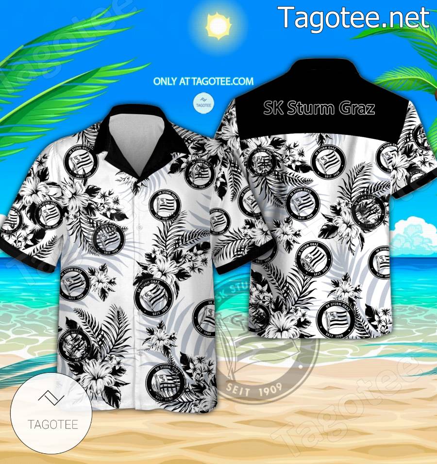 SK Sturm Graz Beach Hawaiian Shirt, Shorts - BiShop