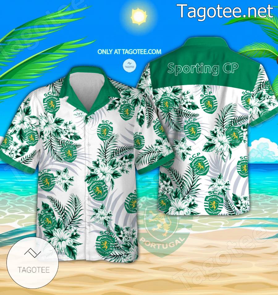 Sporting CP Logo Hawaiian Shirt And Shorts - BiShop