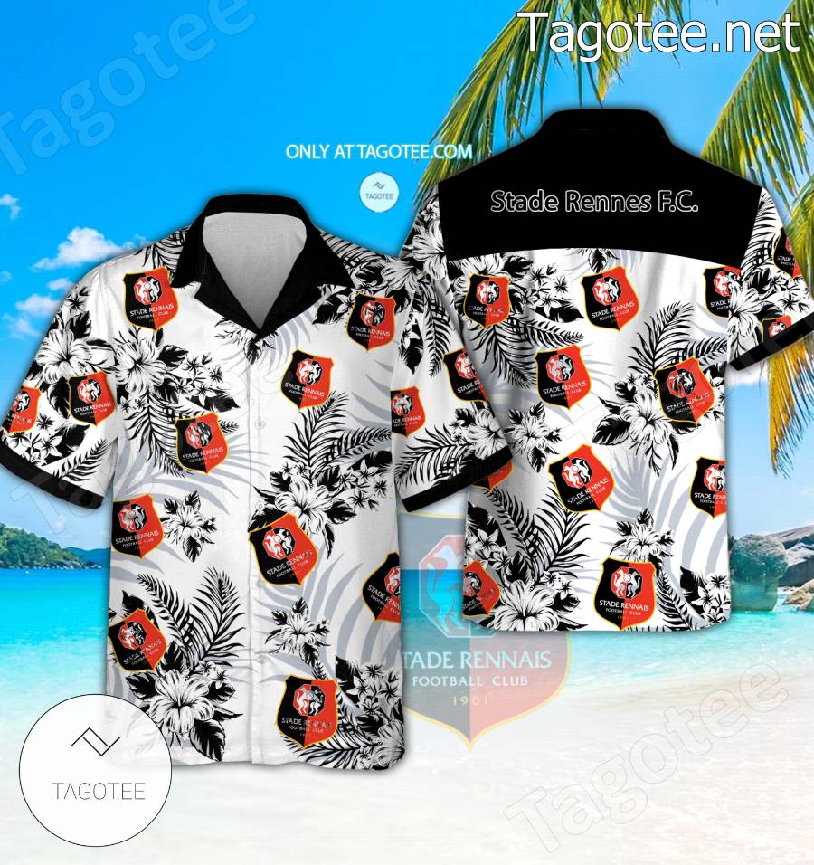 Stade Rennes F.C. Beach Hawaiian Shirt, Shorts - BiShop