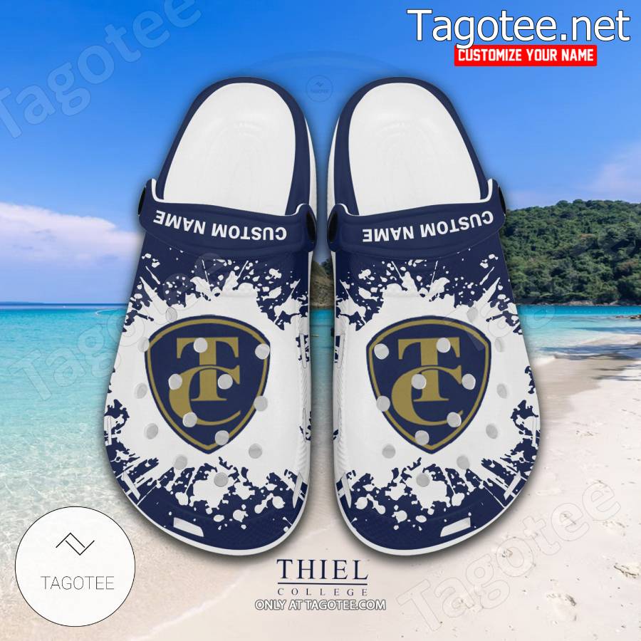 Thiel College Logo Crocs Clogs - BiShop a