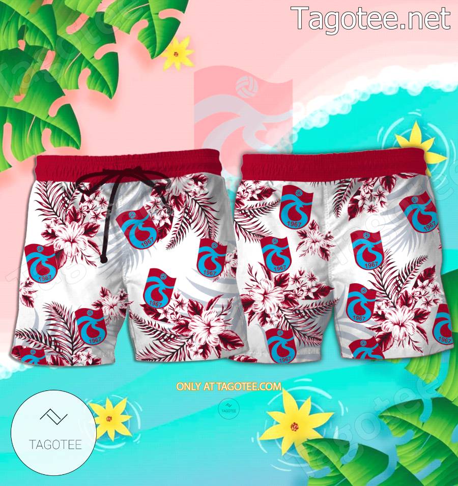 Trabzonspor Beach Hawaiian Shirt, Shorts - BiShop a