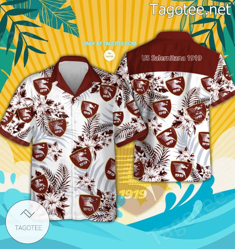 US Salernitana 1919 Logo Aloha Shirt - BiShop