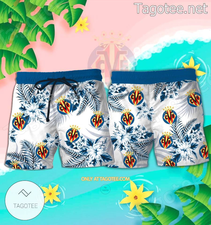 Villarreal CF Logo Hawaiian Shirt And Shorts - BiShop a