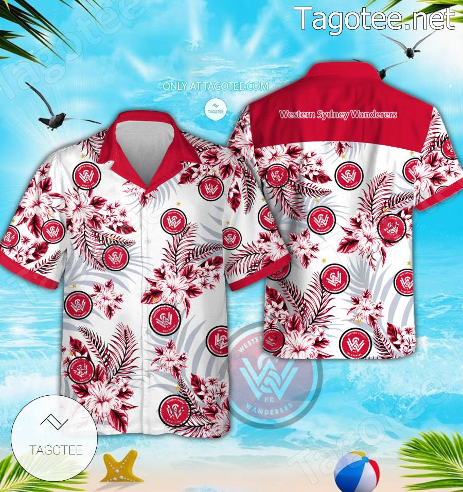 Western Sydney Wanderers Logo Hawaiian Shirt And Shorts - BiShop