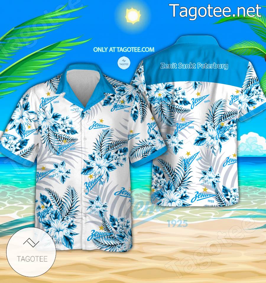 Zenit Sankt Peterburg Logo Hawaiian Shirt And Shorts - BiShop