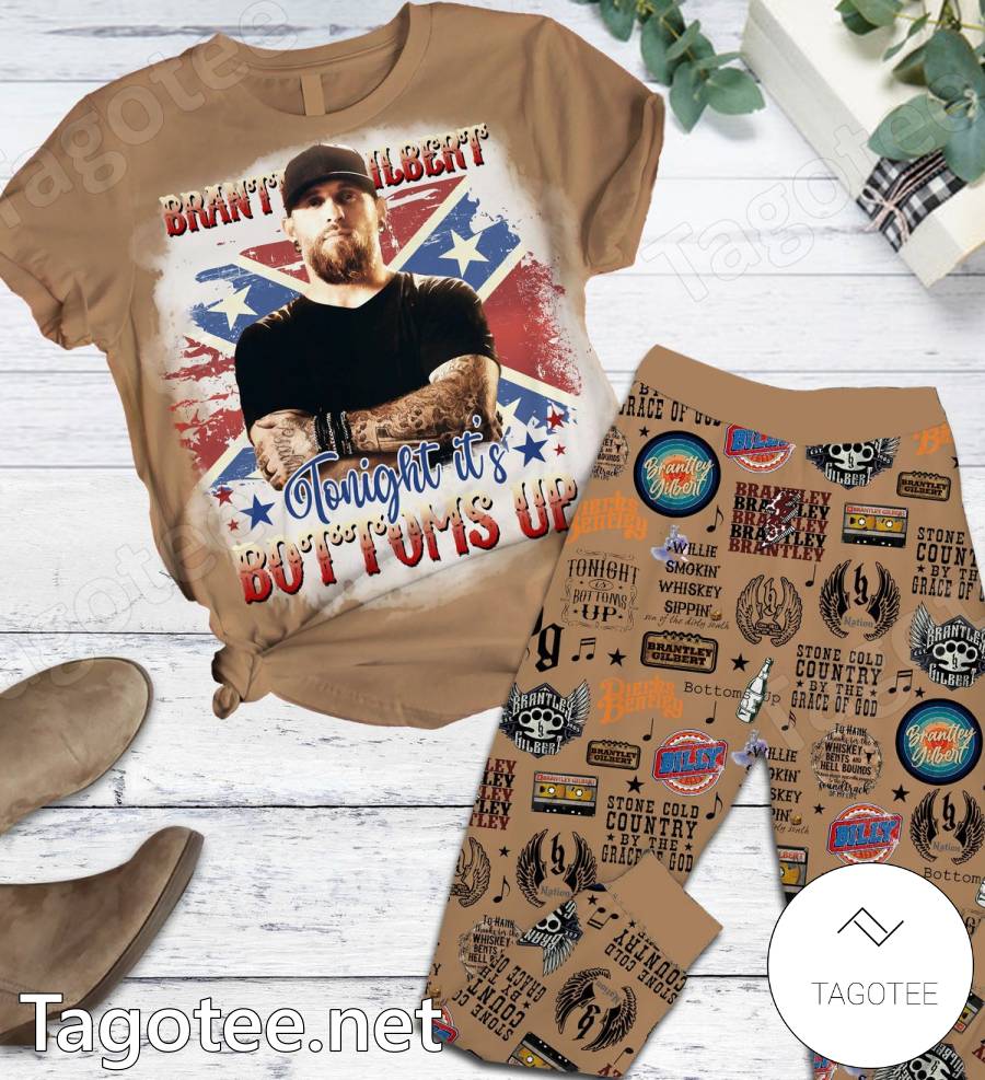 Brantley Gilbert Tonight It's Bottoms Up Confederate Flag Pajamas Set