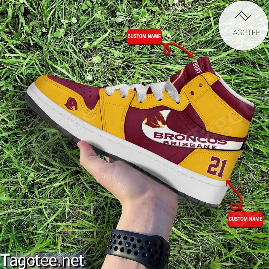 Brisbane Broncos Club Custom Air Jordan High Top Shoes a