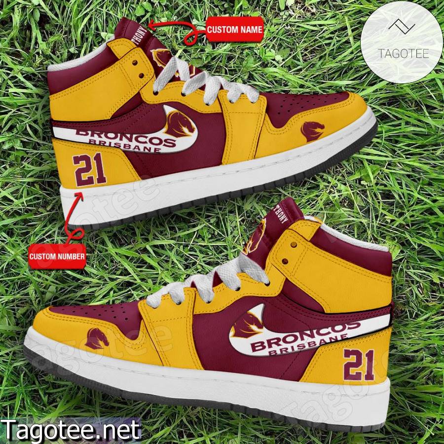 Brisbane Broncos Club Custom Air Jordan High Top Shoes