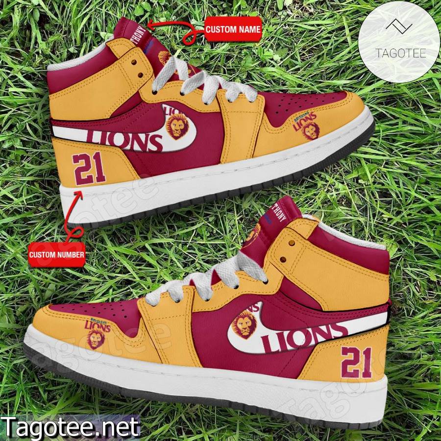 Brisbane Lions Club Custom Air Jordan High Top Shoes a