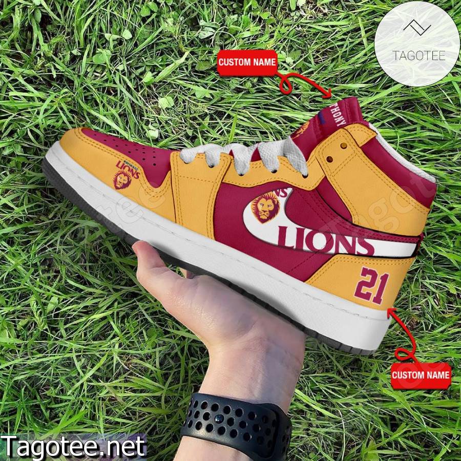 Brisbane Lions Club Custom Air Jordan High Top Shoes