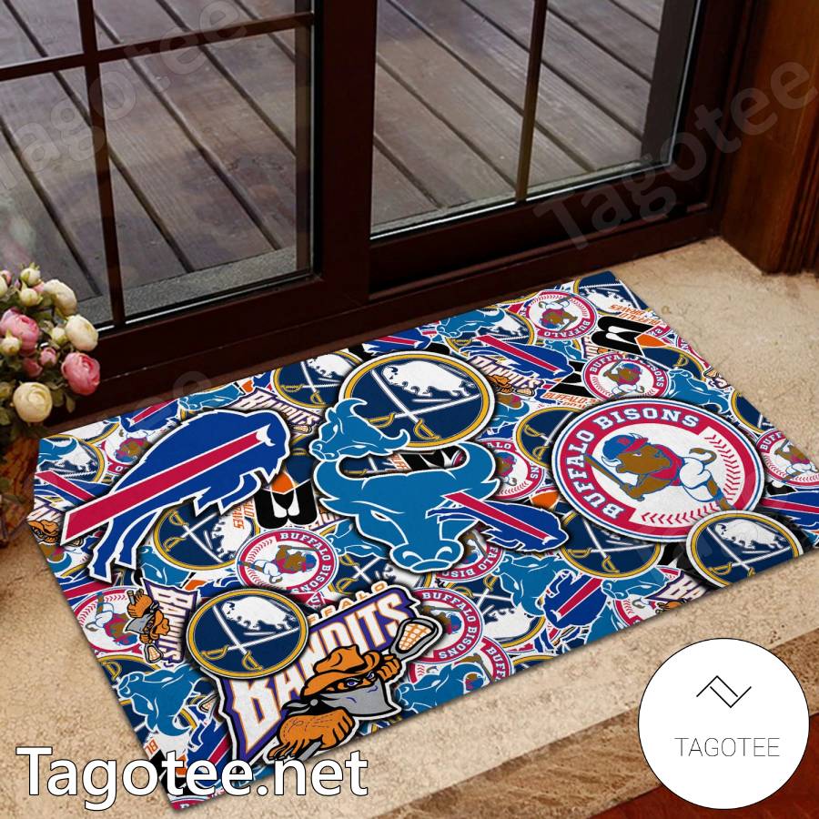 Buffalo Sport Teams Logo Collection Doormat a