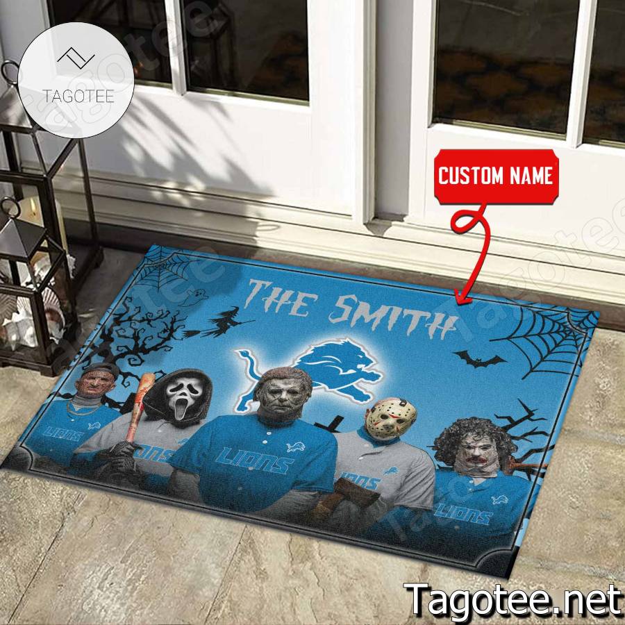 Detroit Lions NFL Halloween Doormat a