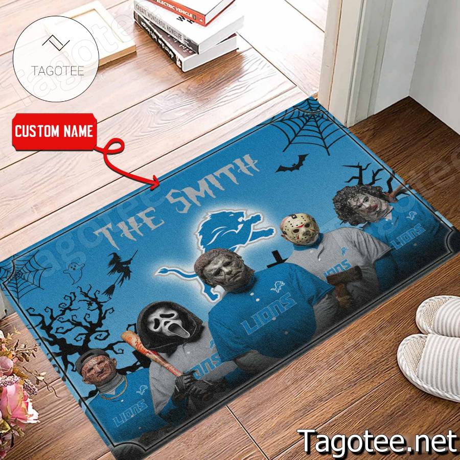 Detroit Lions NFL Halloween Doormat