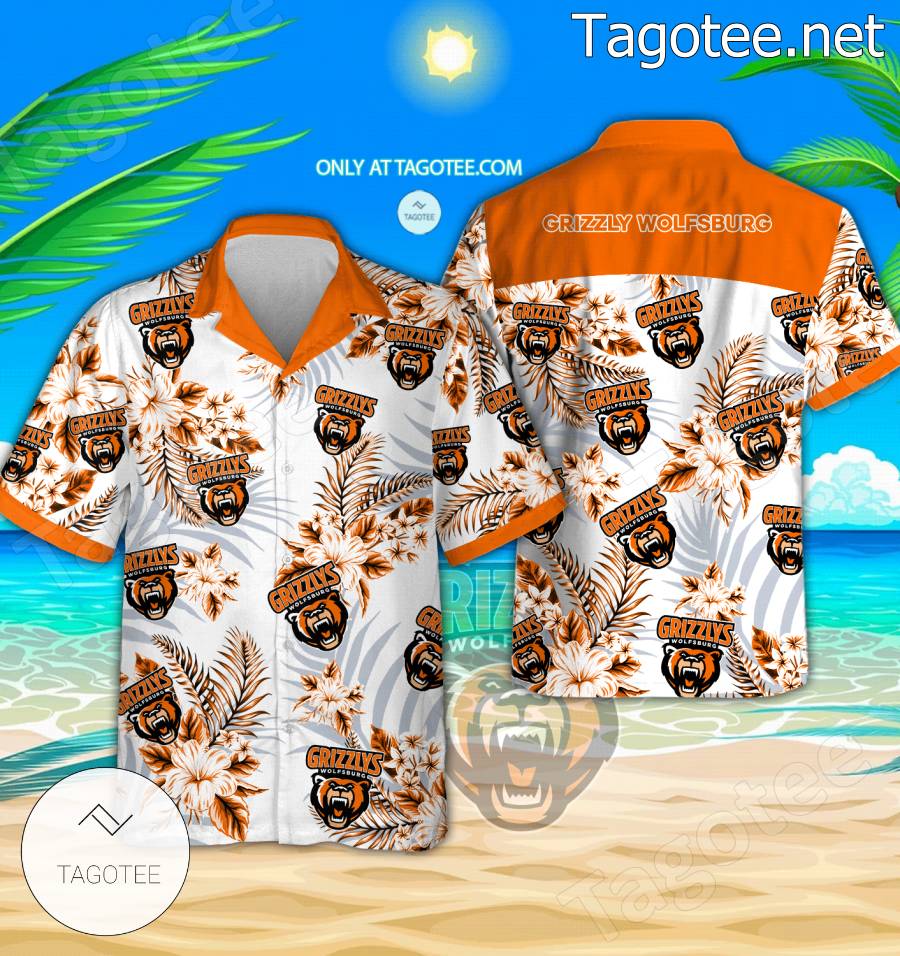 Grizzly Wolfsburg Hockey Hawaiian Shirts, Shorts - EmonShop