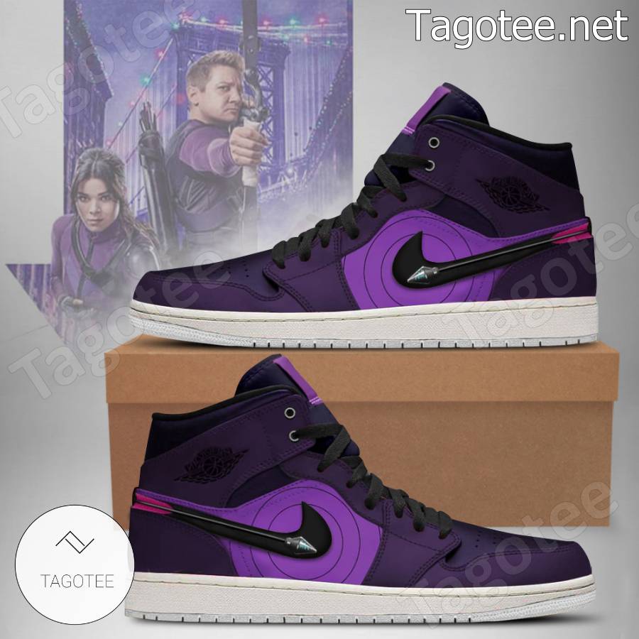 Hawkeye Marvel Avengers Outfit Air Jordan High Top Shoes