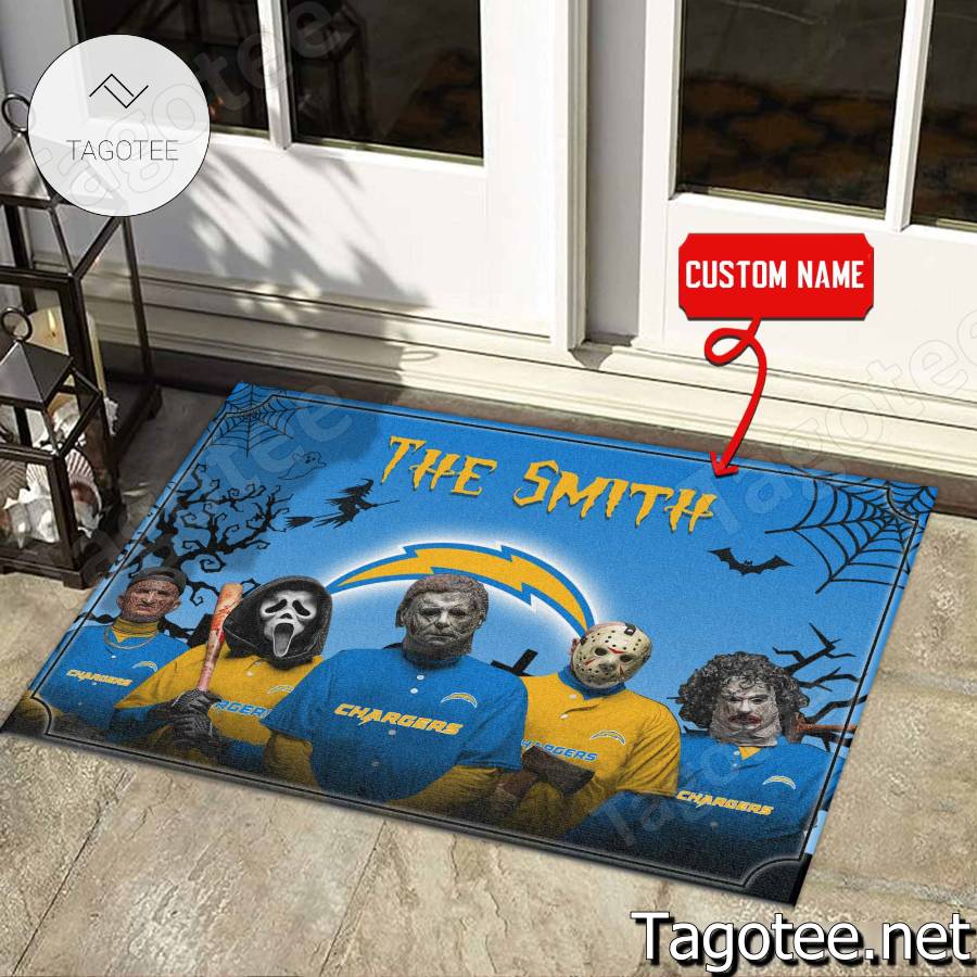 Los Angeles Chargers NFL Halloween Doormat a