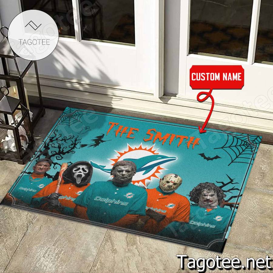 Miami Dolphins NFL Halloween Doormat a