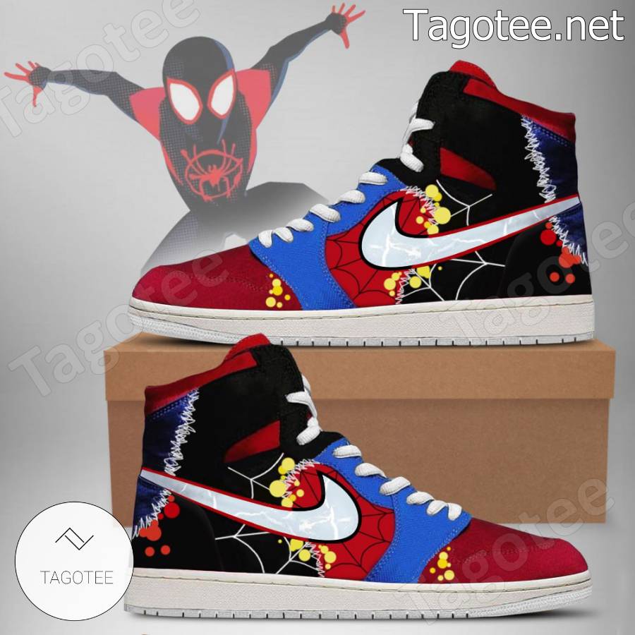 Miles Morales Spider-man Across The Spider-verse Air Jordan High Top Shoes