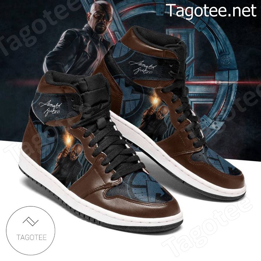 Nick Fury Marvel Samuel L. Jackson Signature Air Jordan High Top Shoes