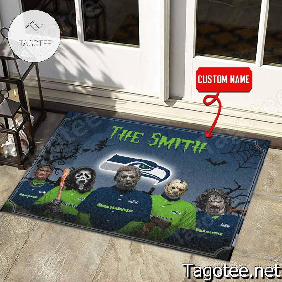 Seattle Seahawks NFL Halloween Doormat a