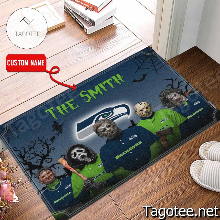 Seattle Seahawks NFL Halloween Doormat