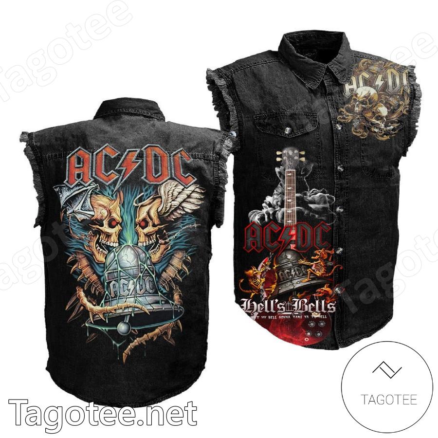 Ac Dc Hells Bells Denim Jean Vest