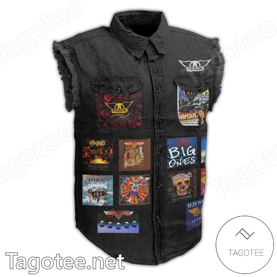 Aerosmith Boston Personalized Sleeveless Denim Jacket a