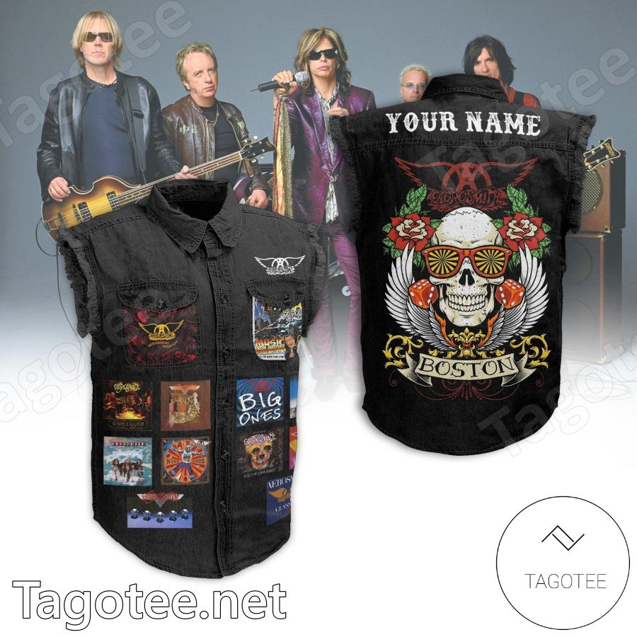 Aerosmith Boston Personalized Sleeveless Denim Jacket