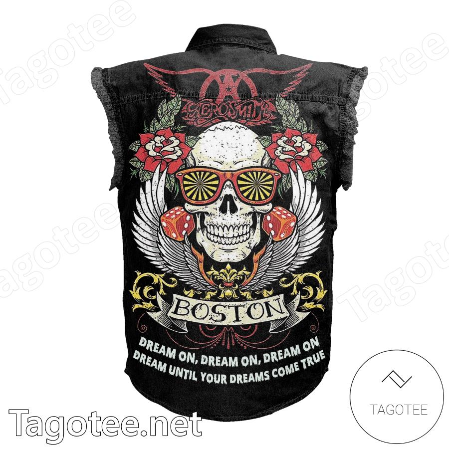 Aerosmith Dream Until Your Dreams Come True Sleeveless Denim Jacket a