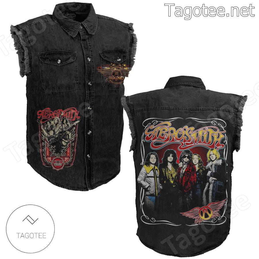 Aerosmith Rock Band Sleeveless Jean Jacket