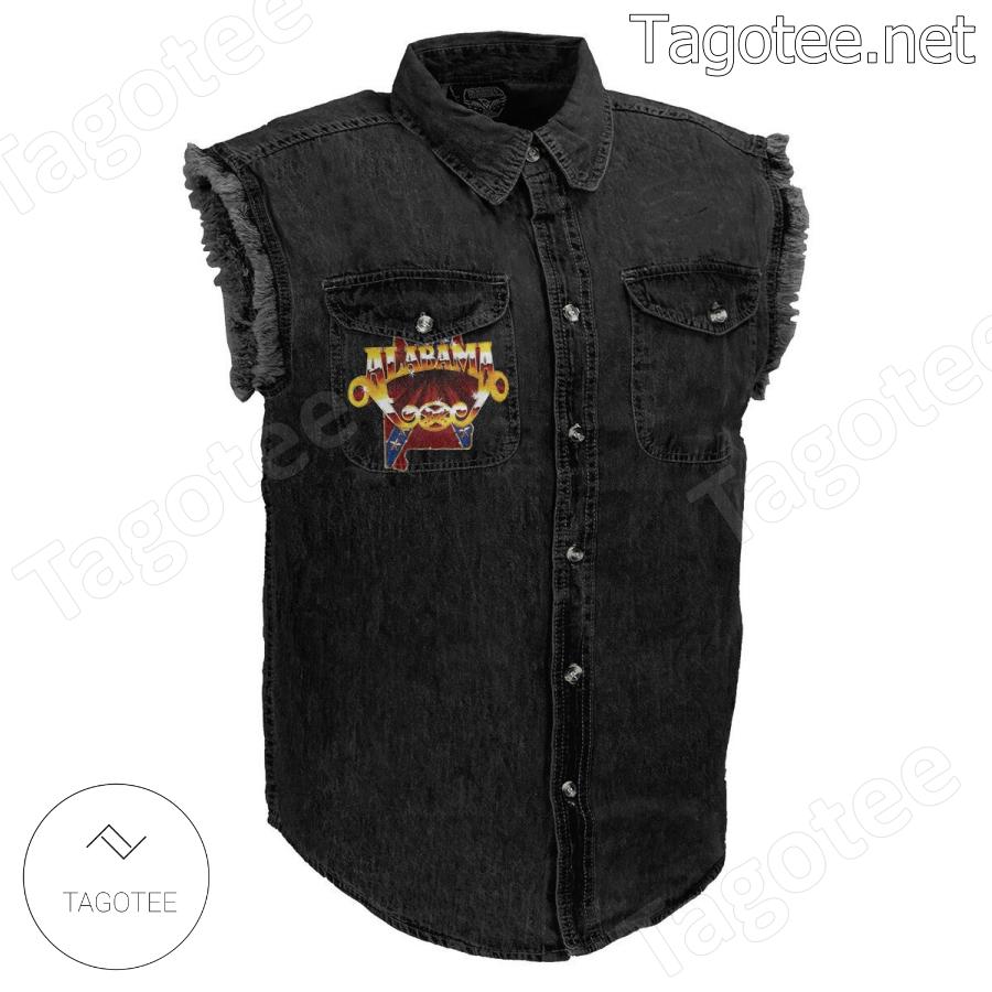 Alabama Play Me Some Mountain Music Sleeveless Denim Jacket a