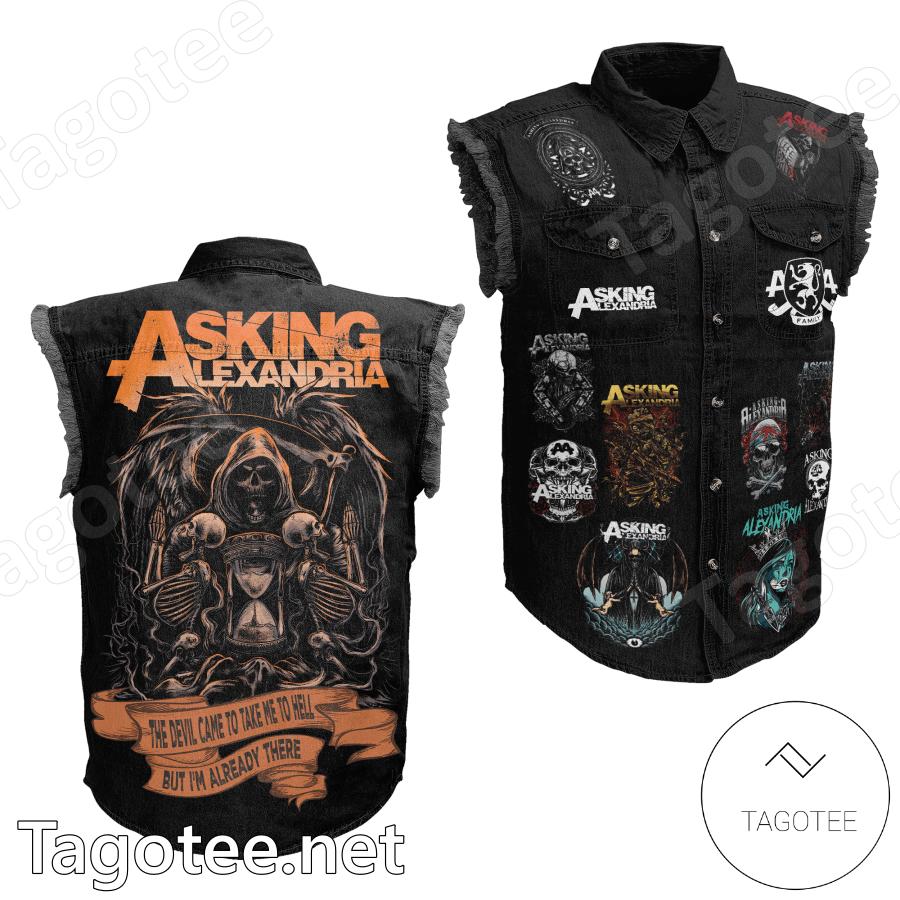 Asking Alexandria The Devil Came To Take Me To Hell Sleeveless Denim Jacket