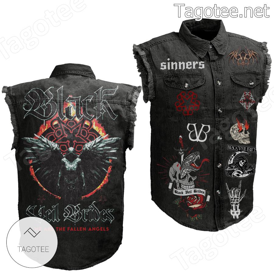 Black Veil Brides We Are The Fallen Angels Sleeveless Denim Jacket