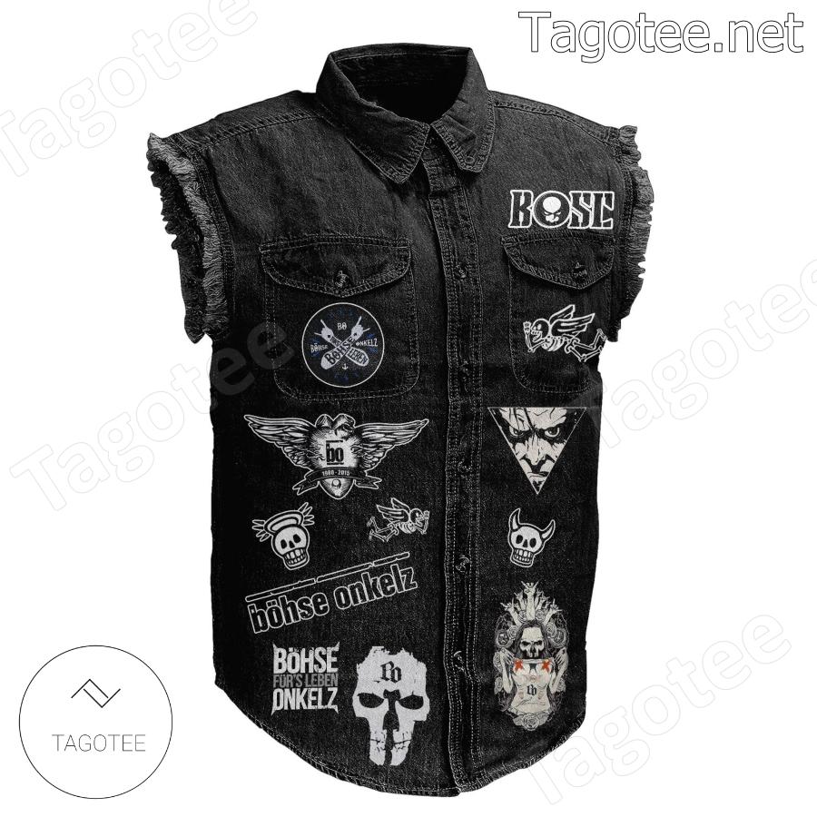 Bohse Onkelz Lieber Stehend Sterben Sleeveless Denim Jacket a