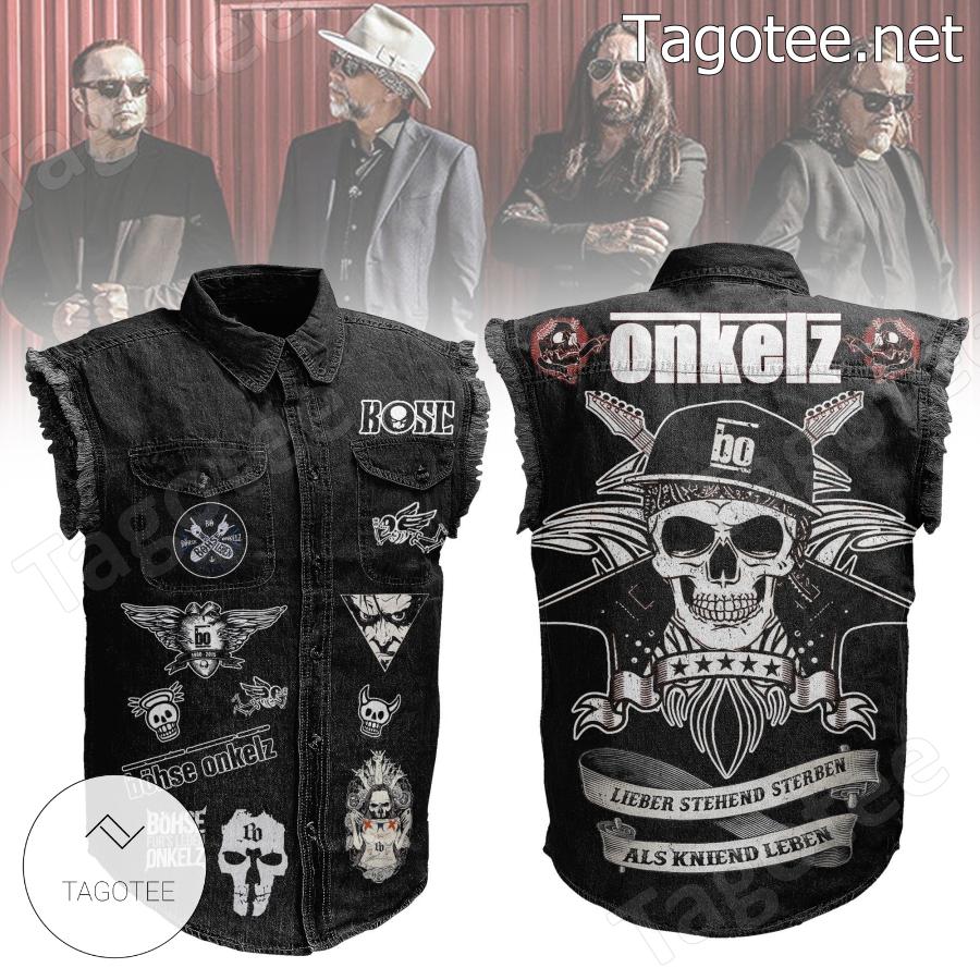 Bohse Onkelz Lieber Stehend Sterben Sleeveless Denim Jacket