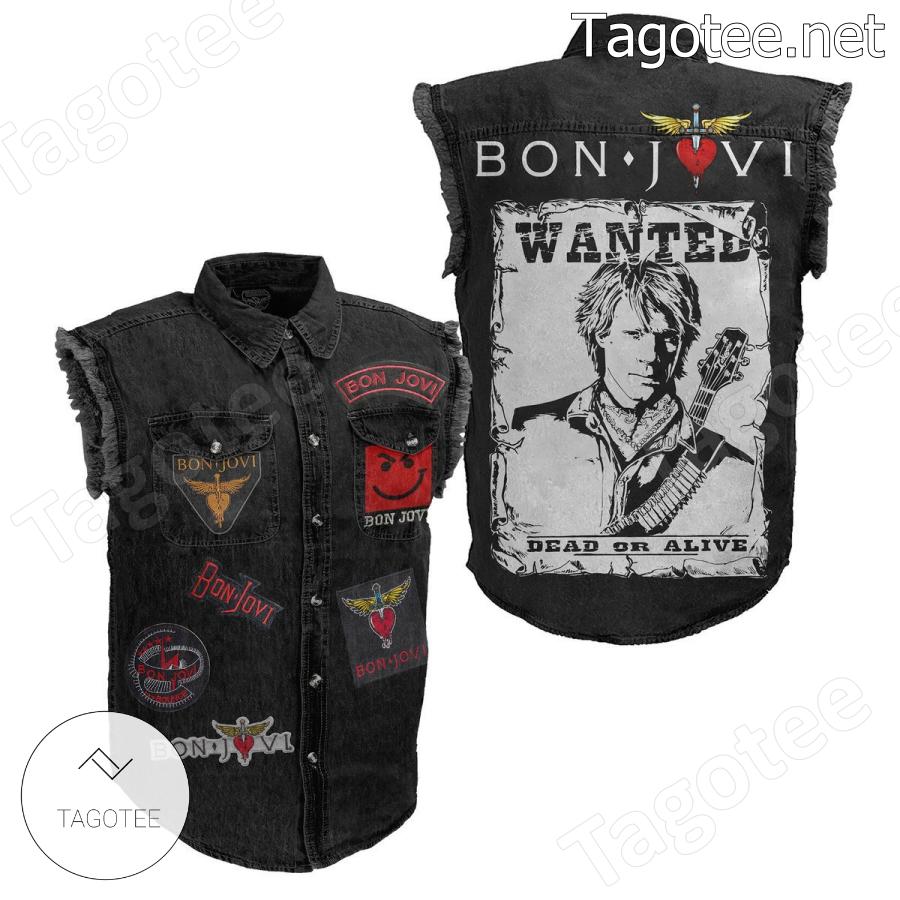 Bon Jovi Wanted Dead Or Alive Sleeveless Jean Jacket